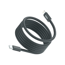 Bix T4cl-bk 1 Metre Siyah 27w Type C To Lightning Şarj Kablosu, Manyetik Tasarımlı Örgülü Hızlı Şarj Ve Data Kablosu, Tüm Lightning İphone Ve İpad İle Tam Uyumluluk