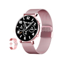 Geeksen 1.28 İnç Ips Ekranlı Akıllı Saat - Ip67 Su Geçirmez, Spor Modları, Uyku İzleme, Müzik Kontrol, İos/android Uyumlu, Pembe Kasa, Gül Altın Milan Ve Pembe Silikon Kordon