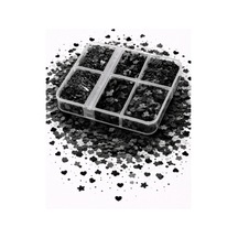 Midnight Black Clover Nail Glitter Box