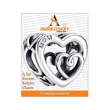 İç İçe Sonsuz Kalpler Charm Gümüş