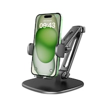 Masa İçin Telefon Sehpası Düşürmeyen Kararlı Üçlü Kelepçe Tutucu Ayarlanabilir Yükseklik 360 Derece Döndürme Ağır Taban Kalın Kılıf Dostu, Çok Fonksiyonlu Cep Telefonu Standı İphone Android