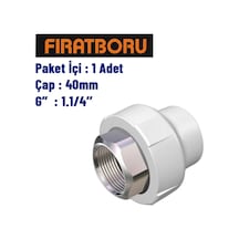 Fırat İç Dişli Rakor Altı Köşe 40mm, 1.1/4'', 1 Adet, 7b61040318