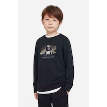 Tshirthane Whitechapel Our Endless War Baskılı Unisex Çocuk Siyah Sweatshirt Siyah