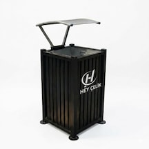 Park Ve Bahçe Çöp Kutusu P&b-010 Dayanıklı Dış Mekan Çöp Kovası Hey Çelik