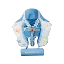 Mambobaby Yüzme Simidi - Hot Air Balloon, Emniyetli, Gölgelikli Ve Ayak Destekli