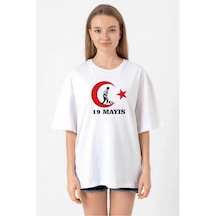 Soonaksesuar 19 Mayıs 20/1 Baskılı T-shirt - Beyaz Beyaz