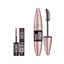 Maybelline New York Lash Sensational Yelpaze Etkili Intense Black Maskara - Ekstra Siyah 9.5 Ml & Mini Lash Sensational Sky High Cosmic Black Maskara Makyaj Seti 00