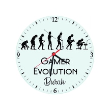 Gamer Evolution Oyuncuya Hediye Isimli Cam Duvar Saati