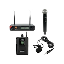 Rose R-702-ey Uhf Kablosuz Telsiz El Yaka Mikrofon 2x48 Kanal