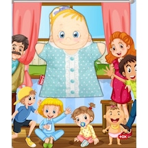 Tox Bebek Aile Bireyleri Keçe El Kukla T338 . Eğitici Oyuncak