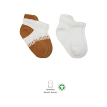 Mey İthalat 2'li Penye Sneakers Çorap 20105 Ekru Hardal
