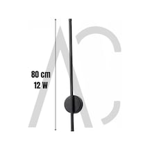 12w 80 Cm Siyah Dikey Aplik - Gün Işığı 4200k Siyah
