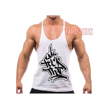 Tarzsokak Gym Tank Top Fitness Sporcu Atleti Gym98 Beyaz
