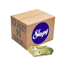 Sleepy Islak Havlu Mendil 90 Yaprak Pamuk&Zeytin Yağlı 12 Li Set