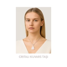 Erilsa Sertifikalı Aaa+ Kristal Kuvars Taşı Kolye Beşgen Model, Gümüş Çok Renkli