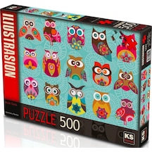Ks Puzzle 500 Parça Multi Owls Renkli Baykuşlar.