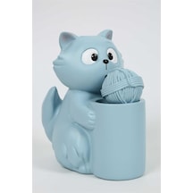 Vitale Polyester Mavi Kedicik Kalemlik 22x15 Cm Ak.kz0022