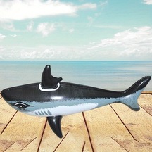 Şişme Köpekbalığı Yüzme Havuzu Partisi Su Hayvan Oyuncak Koyu Mavi