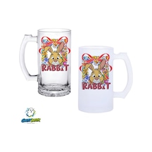 Rabbit Kulplu Bira Bardağı Buzlu Veya Şeffaf Seçenekli 0342