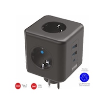 Winnboss Termal Akım Korumalı Usb Ve Type-c 2.1a Şarj Çıkışlı 10a 2500w 3'lü Priz 3440 2 M