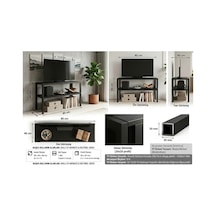 Akyaryum Sehpası Tv Sehpası Tv Ünitesi Kahve Köşesi Raflı Sehpa 80 Cm Siyah - 938829740 Siyah