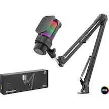 Hadron M835b Gaming Rgb Mikrofon Seti Ayarlı Masa Kolu Type-c 192khz 24bit - Siyah