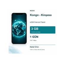 Kongo - Kinşasa Esım İnternet Paketi Günlük 3 Gb 1 Gün - Fup 1 Mbps