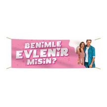 Evlilik Teklifi Kumaş Pankart -8- Tek Ebat