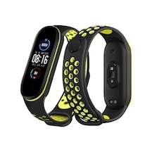 Newface Xiaomi Mi Band 7 Spor Delikli Kordon - Siyah-yeşil