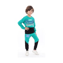 Toontoy Kids Toontoy Erkek Çocuk 69 Baskılı İçi Pamuklu Eşofman Takım Yeşil