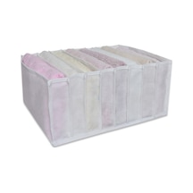 8 Gözlü Dolap Çekmece Içi Akordiyon Katlanır Çamaşır Düzenleyici Organizer X-large Kumaş Beyaz Tr Diğer