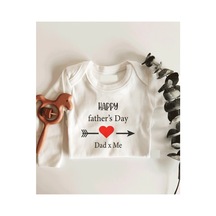 Tuğbababy Happy Father'S Day Uzun Kol Çıtçıtlı Organik Bebek Body