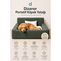 Dizanor Softnest 3 Parça Modüler Sünger Köpek Yatağı Ve Yastık Seti Haki Orta Boy