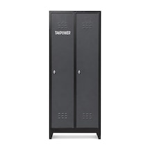 Takpower 2 Kapaklı Metal Dolap - Soyunma Dolabı Antrasit Gri