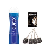 Durex Hisset Pürüzsüz Hazlar 50 Ml Jel + Siyah Deri El Ve Ayak Kelepçesi + Hediye