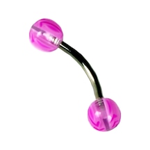Tdgr00878 Curved Barbel 316 L Bioplast Piercing K7 Çok Renkli