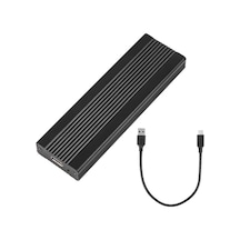 M.2 Nvme/sata Çift Protokollü Mobil Sabit Disk Kutusu Usb3.1 Tip-c Harici Ssd Muhafazası Alüminyum Alaşımlı Kabuk Siyah