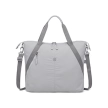 Smart Bags Mikro Poly Kumaş Büyük Boy Kadın Omuz Çantası 3335 Gri