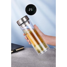 Borosilikat Çift Cidarlı 300 Ml Dereceli Cam Matara 0