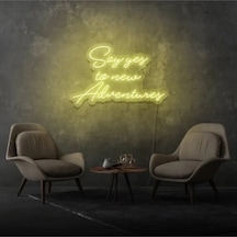 Say Yes To New Adventures Yazılı Neon Tabela Sarı