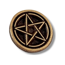Yörük Tasarım Pentagram Yıldızı Antik Sarı Yaka Rozeti