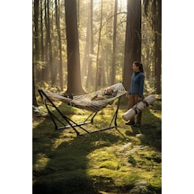 Metatek Katlanır Metal Ayaklı Taşınabilir 3 Kademe Hamak Siyah