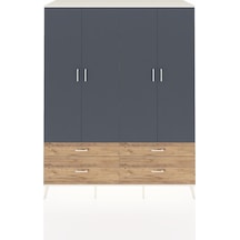 Kronos Gardrop 10 Raflı 4 Çekmeceli 4 Kapaklı 176x59x221 Aytaşı-antrasit/çam Antrasit/çam