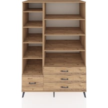 Kronos Dolap 9 Raflı 4 Çekmeceli 132x59x195 Çam-çam/çam Çam