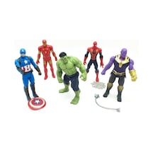 U-Toys Avangers 5'Li Figür Oyuncak Thanos Örümcek Adam Ironman Hulk Kaptan Amerika 12 Cm U Toys