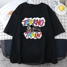 Startmore Beyaz Tekkno Tren Grafik Baskılı Elektrikli Callboy Band -gömlek Hayranları İçin Siyah