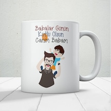 Canım Babam Baskılı Babalar Günü Kupa Bardak Kahve Kupa Bardak-7 Beyaz