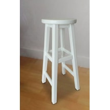 Ahşap Tabure 70 Cm Beyaz