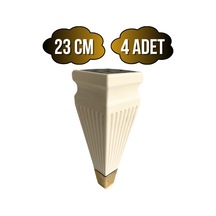 Kule Desenli Krem Plastik Ayak Mobilya Masa Ve Dolap Ayağı 23cm Krem - Altın 4 Adet Krem