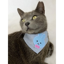 Kemique Blue Bunny Bandana Fular Kedi Kıyafeti
